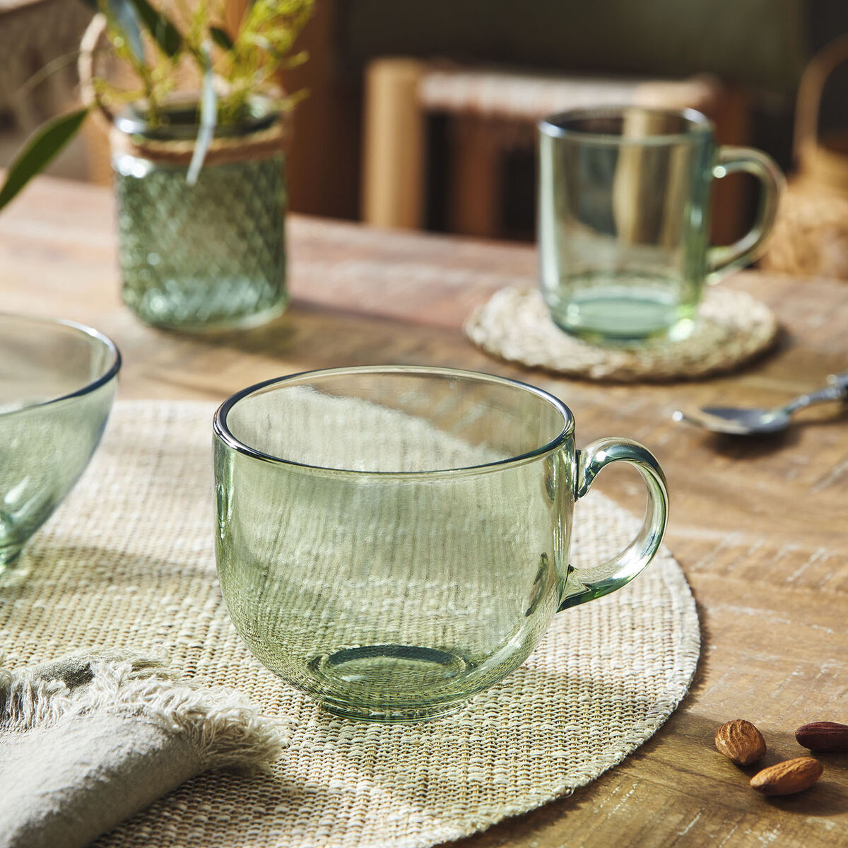 Taza Luminarc Alba Verde Vidrio 500 ml